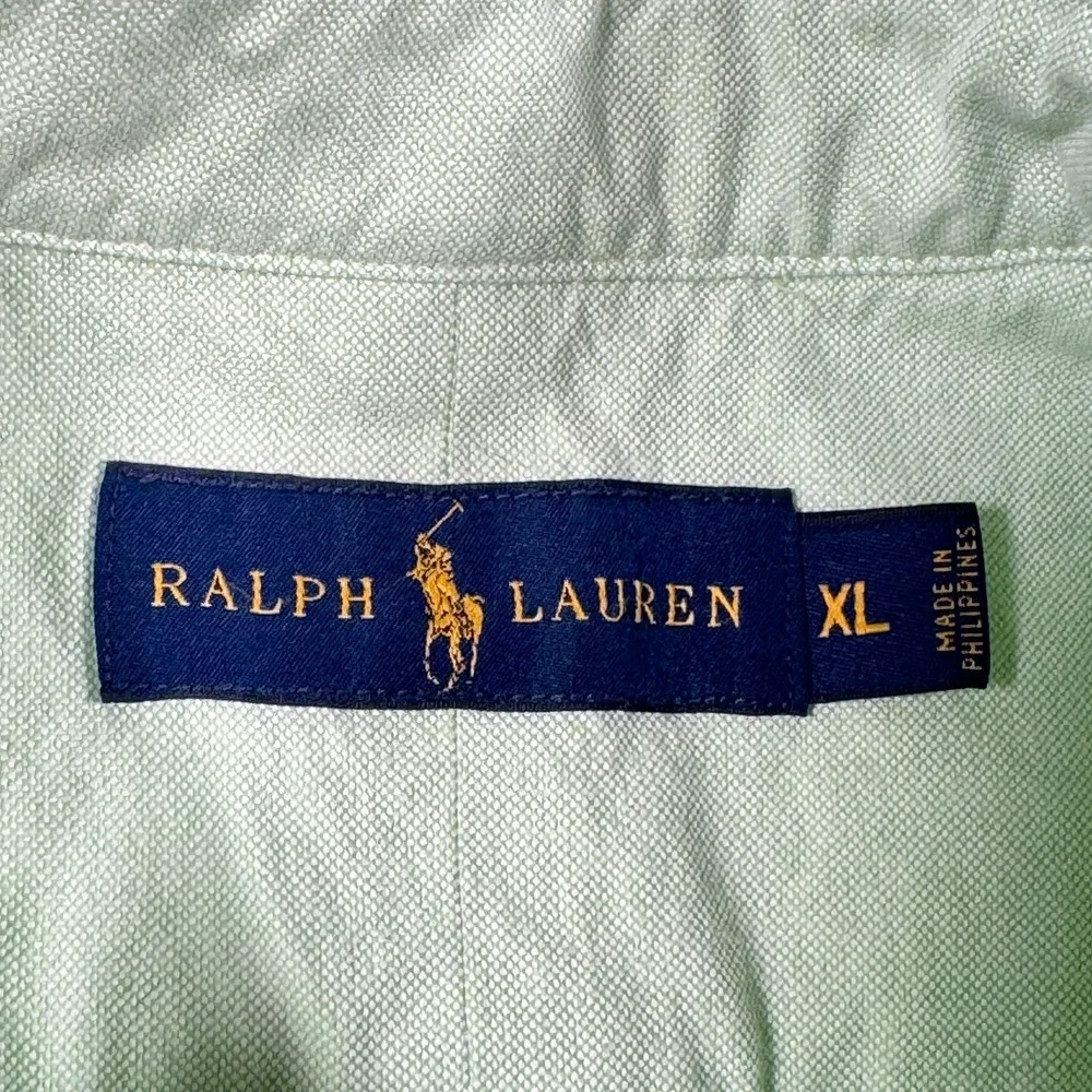 Polo Ralph Lauren Shirt Mens XL Mint Green Button Down Flesh Pony Cotton